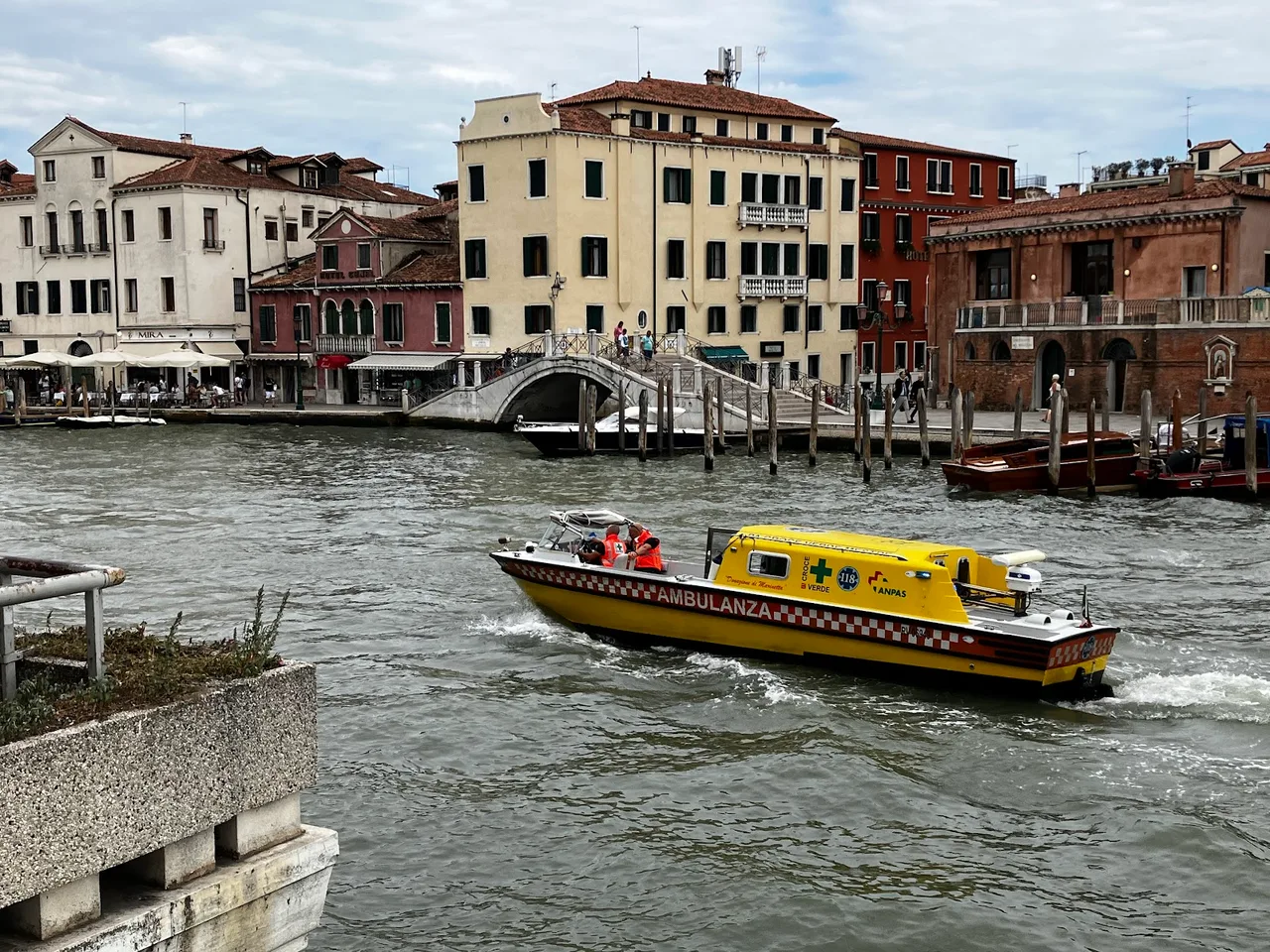 Hotel Canal exterior and canal frontage in Santa Croce, Venice