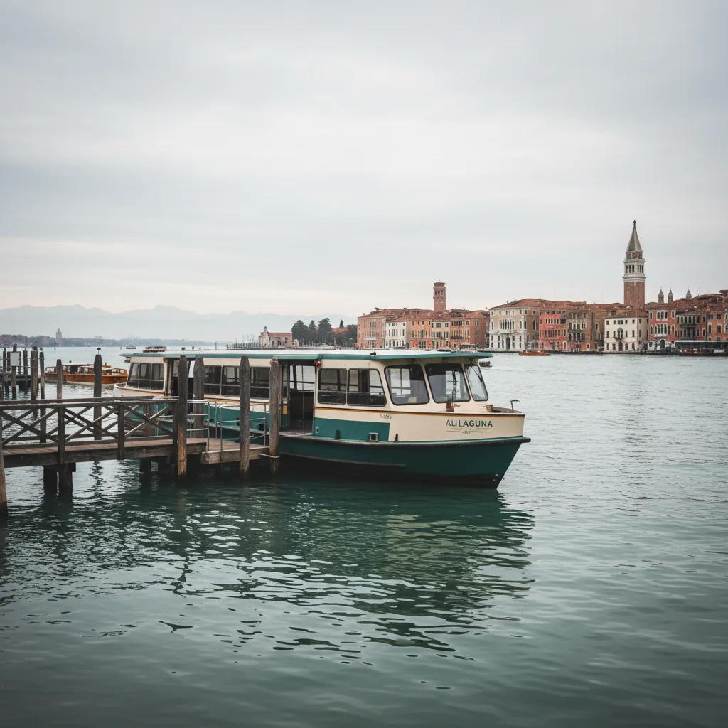 Alilaguna water bus at Marco Polo Airport dock