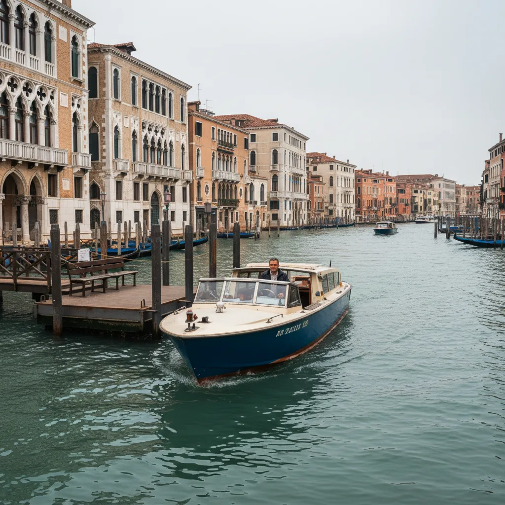 Vaporetto approaching San Zaccaria pontoon