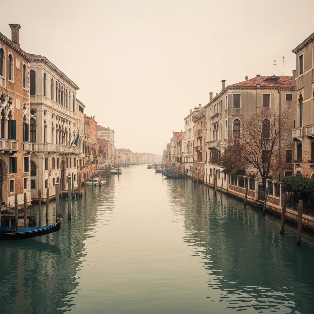Venice canal in late autumn light